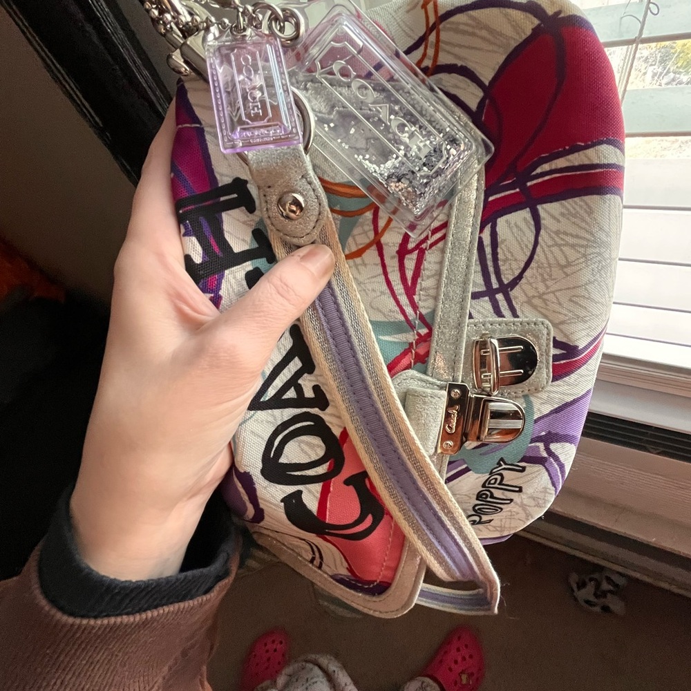 Coach Layla Poppy Metallic Hobo Crossbody - Picture 9 of 9